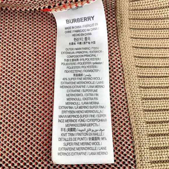 Burberry Checkered Merino Wool Cardigan Sweater XS - Picture 5 of 6